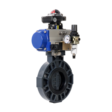 云顶国际集团气动PVC对夹蝶阀 流量控制