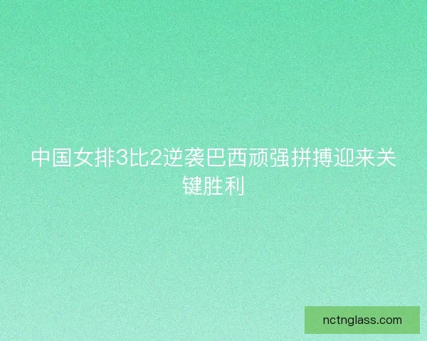 中国女排3比2逆袭巴西顽强拼搏迎来关键胜利